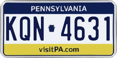 PA license plate KQN4631