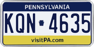 PA license plate KQN4635