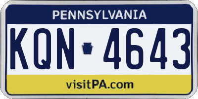 PA license plate KQN4643