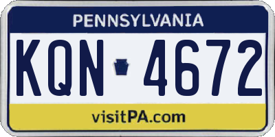 PA license plate KQN4672