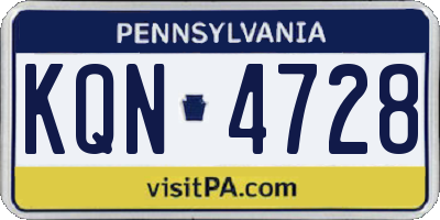 PA license plate KQN4728