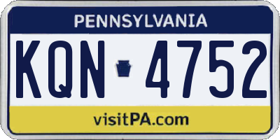 PA license plate KQN4752