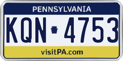 PA license plate KQN4753