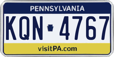 PA license plate KQN4767