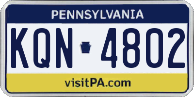 PA license plate KQN4802
