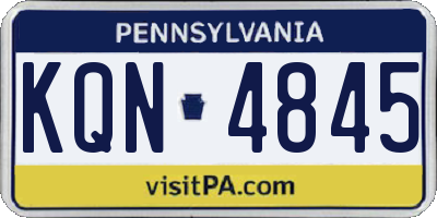PA license plate KQN4845