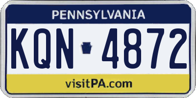 PA license plate KQN4872