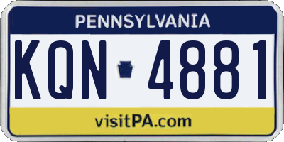 PA license plate KQN4881