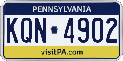 PA license plate KQN4902