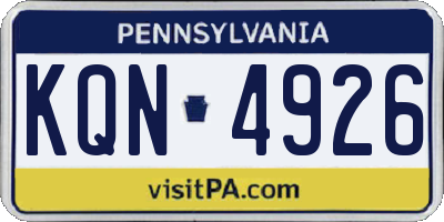 PA license plate KQN4926
