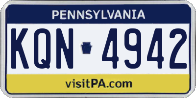 PA license plate KQN4942
