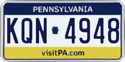 PA license plate KQN4948