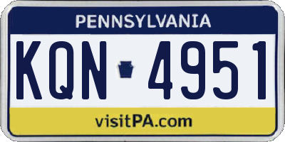 PA license plate KQN4951
