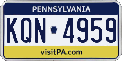 PA license plate KQN4959