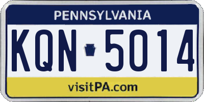 PA license plate KQN5014