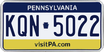 PA license plate KQN5022