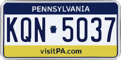 PA license plate KQN5037