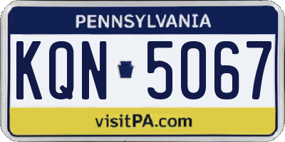 PA license plate KQN5067