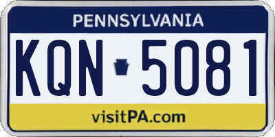 PA license plate KQN5081