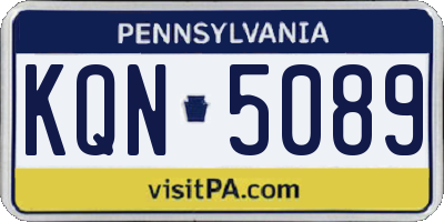 PA license plate KQN5089