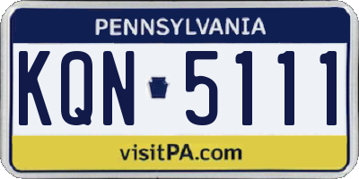 PA license plate KQN5111