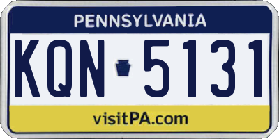 PA license plate KQN5131