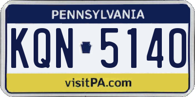 PA license plate KQN5140