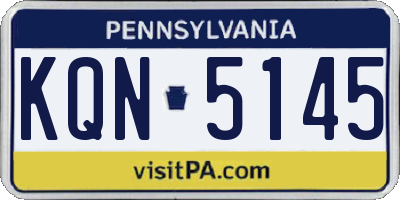 PA license plate KQN5145