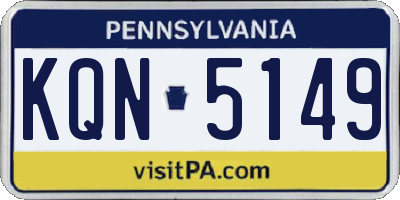 PA license plate KQN5149