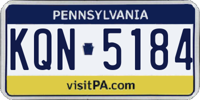 PA license plate KQN5184