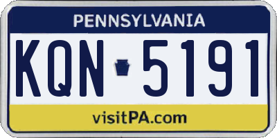 PA license plate KQN5191