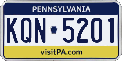 PA license plate KQN5201