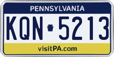 PA license plate KQN5213