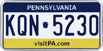 PA license plate KQN5230