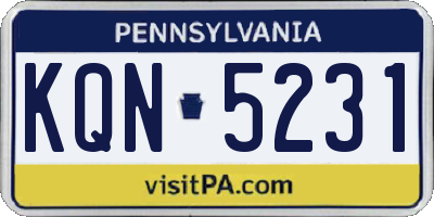 PA license plate KQN5231
