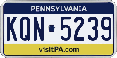 PA license plate KQN5239