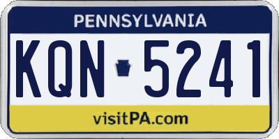 PA license plate KQN5241