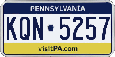 PA license plate KQN5257