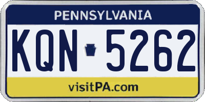 PA license plate KQN5262