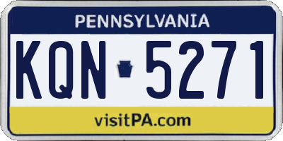 PA license plate KQN5271