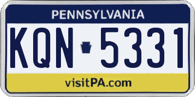 PA license plate KQN5331