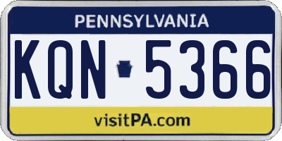 PA license plate KQN5366