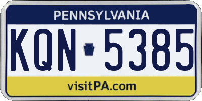 PA license plate KQN5385