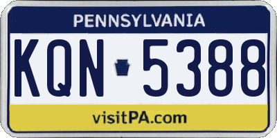 PA license plate KQN5388