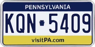 PA license plate KQN5409