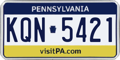 PA license plate KQN5421