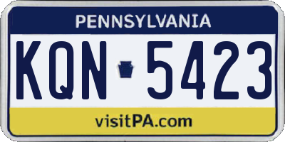 PA license plate KQN5423