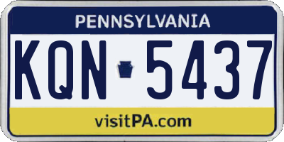 PA license plate KQN5437