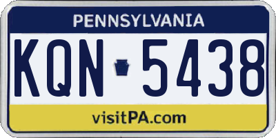 PA license plate KQN5438