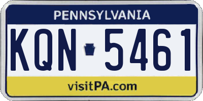 PA license plate KQN5461